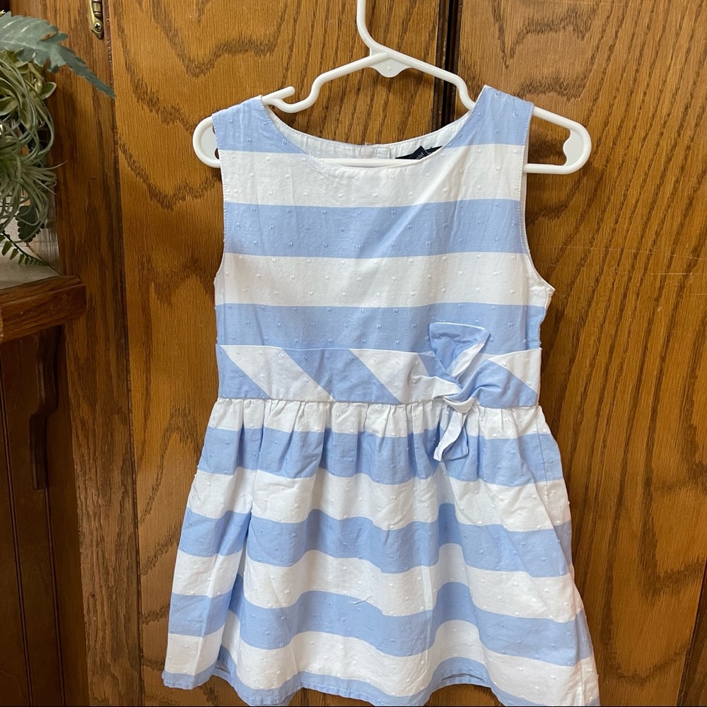 Nautica blue and white stripped dress girls size 6